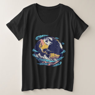 T - Shirt der Erde und des Ozeans