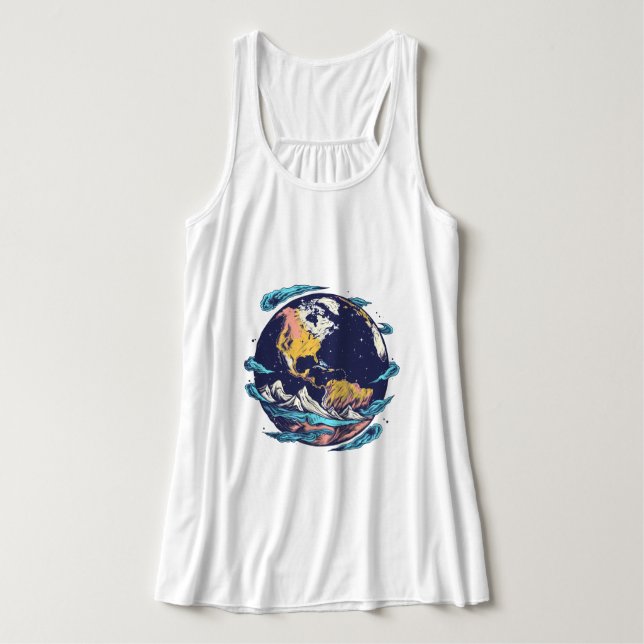 T - Shirt der Erde und des Ozeans (Design Vorderseite)