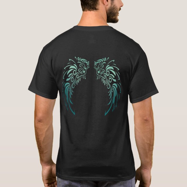 T - Shirt der farbenfrohen Engel Feathers (Rückseite)