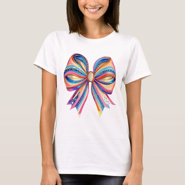 T - Shirt der farbenfrohen Ribbon Bow - elegant un (Vorderseite)