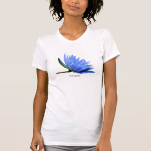 T-Shirt der Frau mit Blauer Wasserlilie
