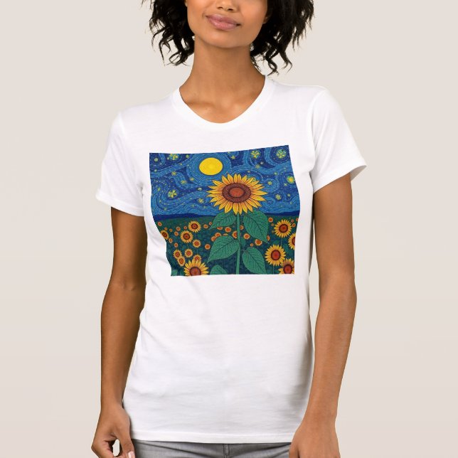 T - Shirt der Frau Sonnenblume (Vorderseite)