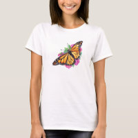 T - Shirt der Frauen mit Monarch Butterfly über da