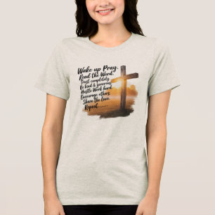 T - Shirt der Frauen Weckte auf, Bete, Lese das Wo