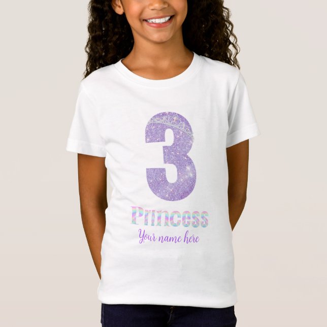 T - Shirt der GeburtstagPrinzessin mit Name (Vorderseite)