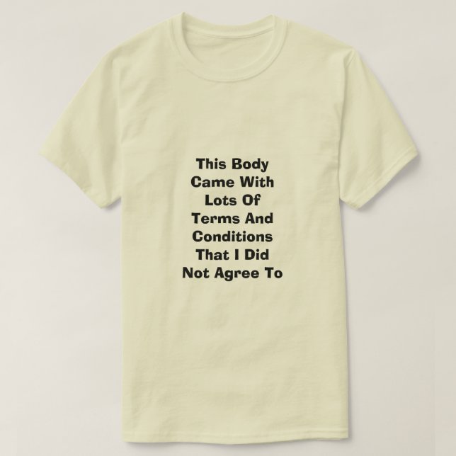 T - Shirt der Geschäftsbedingungen (Design vorne)