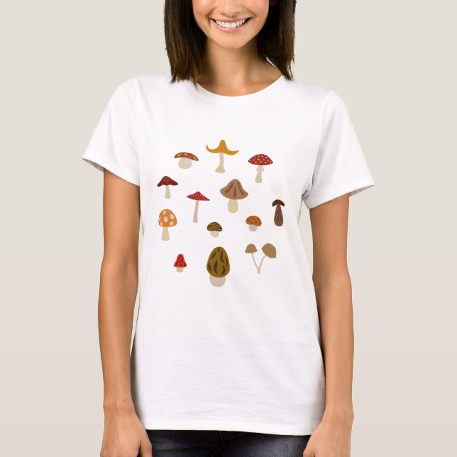 T - Shirt der Herbstpilze (hell) (Vorderseite)