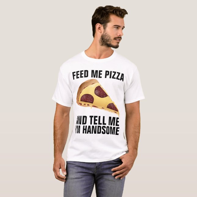 T - Shirt der lustigen Männer, PIZZA (Vorne ganz)