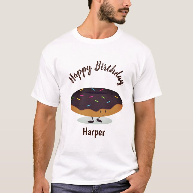 T - Shirt der Männer des Schokoladen-der mattierte (Vorderseite)