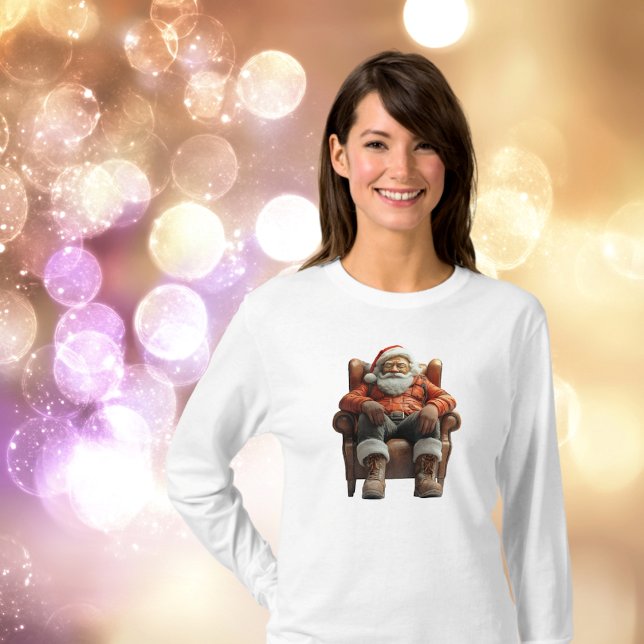 T-Shirt der müden Santa Women (Von Creator hochgeladen)