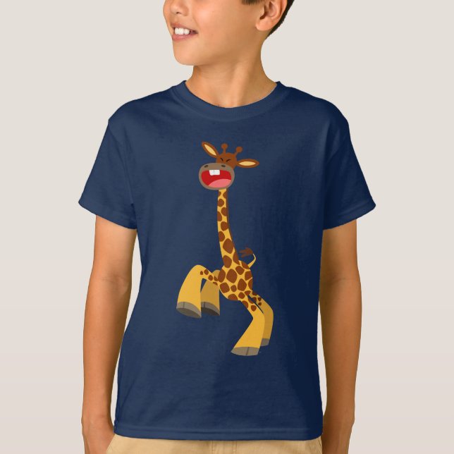 T - Shirt der niedlichen Cartoon-Tanze Giraffe Jun (Vorderseite)