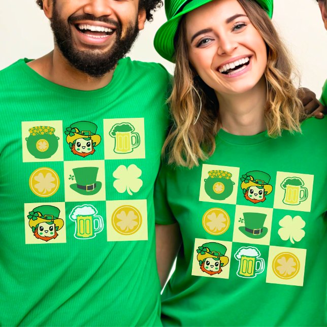 T - Shirt der niedlichen St. Patrick's Day Checker (Von Creator hochgeladen)