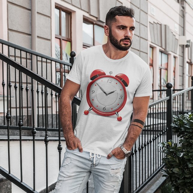T - Shirt der Red Alarm Clock Mens (Von Creator hochgeladen)