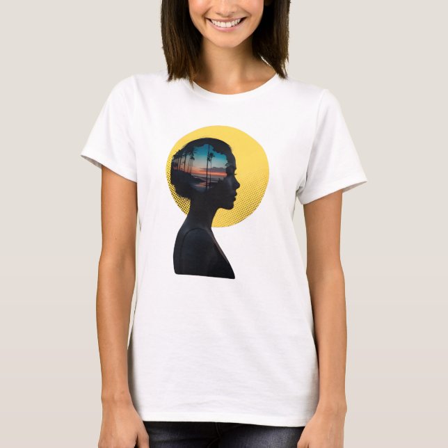 T - Shirt der Reflektion der Silhouette (Vorderseite)