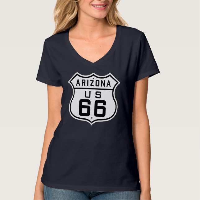 T - Shirt der "Route 66" der Frau (Vorderseite)