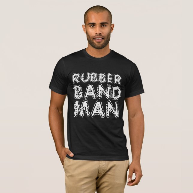 T - SHIRT DER RUBBERBAND-MANN-RETRO-MÄNNER (Vorne ganz)