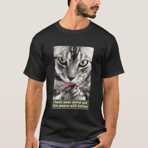 T - Shirt der sauberen Katze (dunkel)