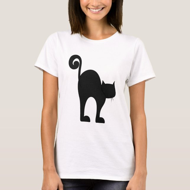 T - Shirt der schwarzen Katze (Vorderseite)