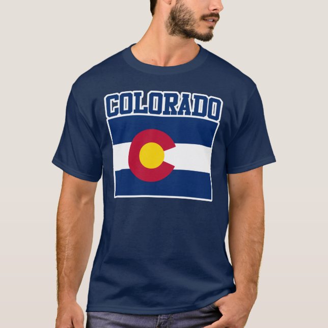 T - Shirt der Staatsflagge Colorado (Vorderseite)