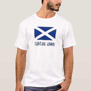 T - Shirt der Tartan Army in Schottland: Blaue Fla