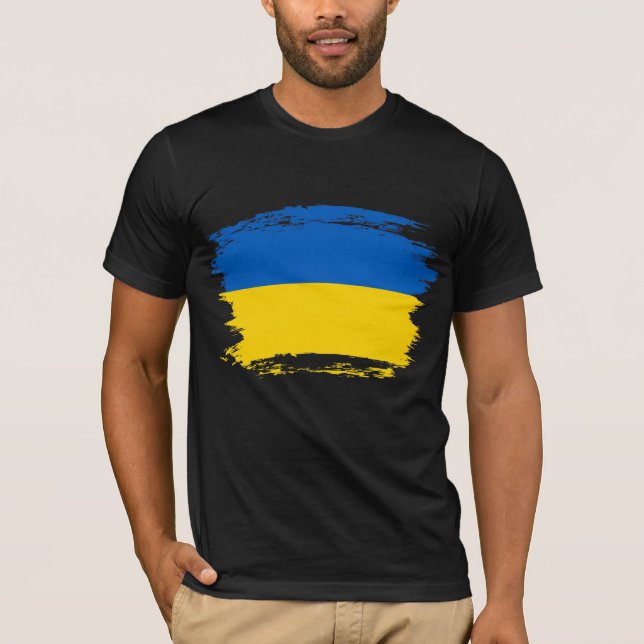 T - Shirt der ukrainischen Flagge (Vorderseite)