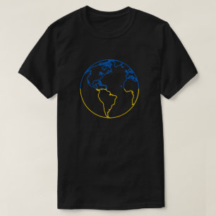 T - Shirt der ukrainischen Flaggenwelt