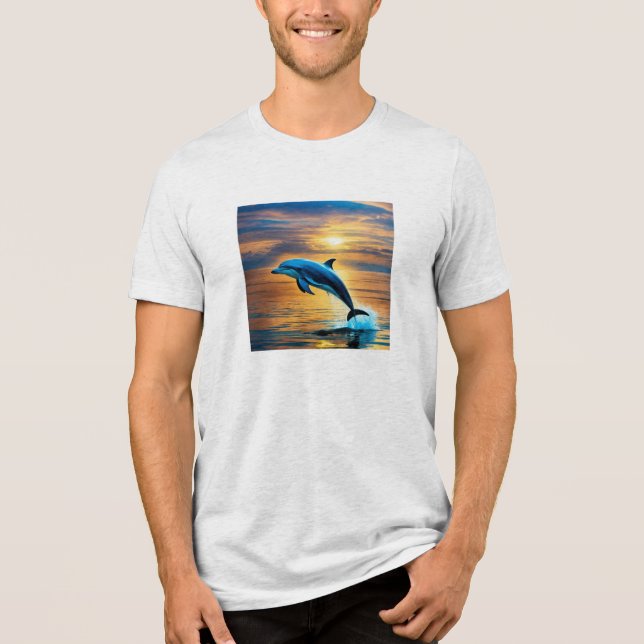 T - Shirt der verspielten Dolphin Splash (Vorderseite)