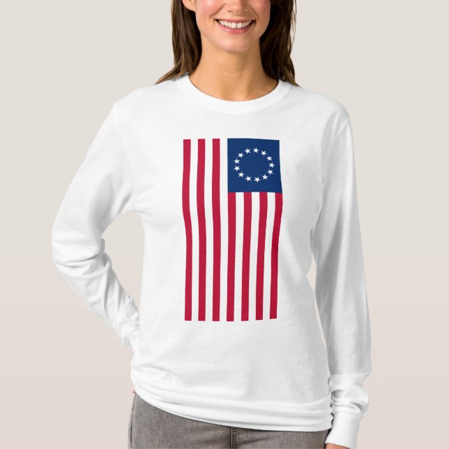 T - Shirt der vertikalen Betsy-Ross-Flagge (Vorderseite)