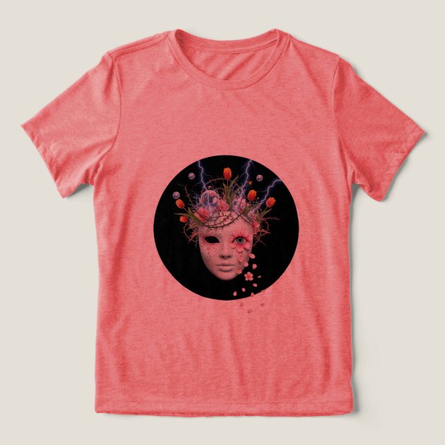 T - Shirt der verzauberten Blumenmaske 🎭 🌷 (Design Vorderseite)