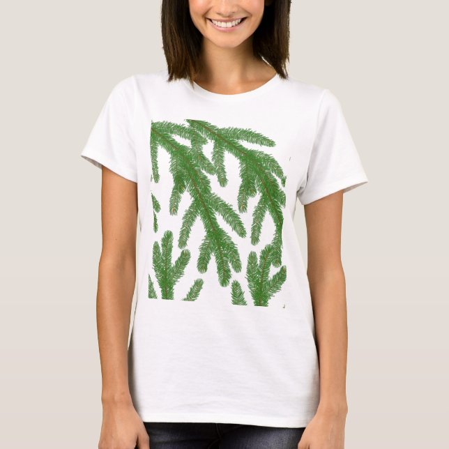 T - Shirt der Weihnachtsbaumzweige (Vorderseite)