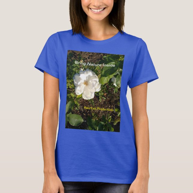T - Shirt der weißen Blume (Vorderseite)