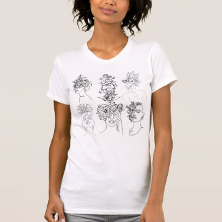T - Shirt der Weißen mit verschiedenen Gesichtern