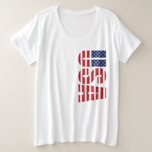 T - Shirt der Women's Plus Size USA Flag