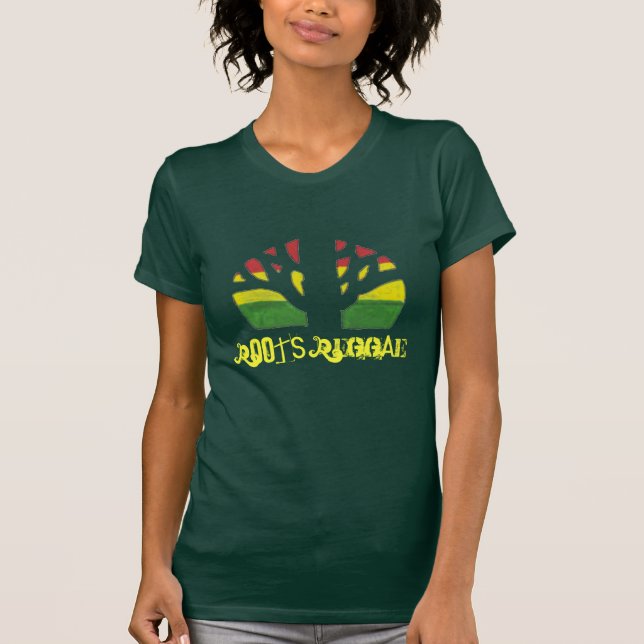 T-Shirt der Wurzel-Reggae-Damen-Brown (Vorderseite)