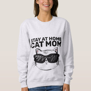 T - SHIRT DER ZUHAUSE CAT-MAMA bleibe