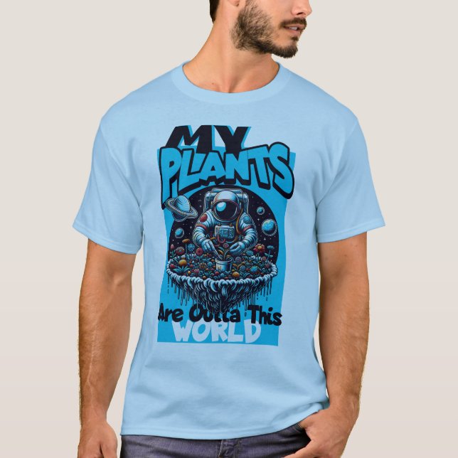 T-Shirt des Astronauten Kosmischer Garten (Vorderseite)