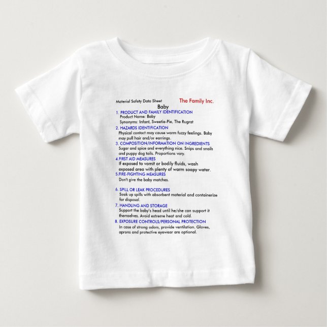 T - Shirt des Baby-MSDS (Vorderseite)