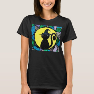 T - Shirt des befleckten Glases der Hexe-Katze