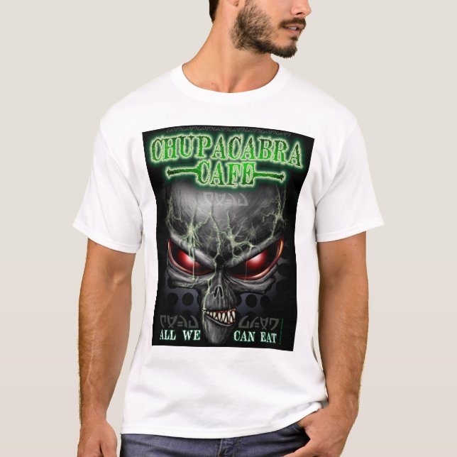 T - Shirt des Chupacabra-Café-(alien) (Vorderseite)