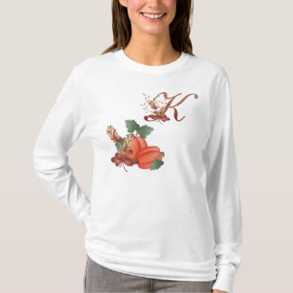 T-Shirt des Erntedank-Monogramm-Buchstabe-K
