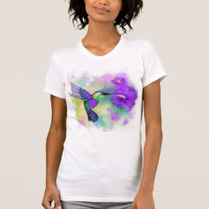 T - Shirt des farbenfrohen Flying Hummingbird