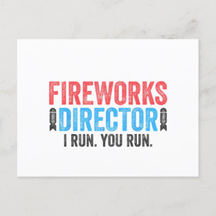 T - Shirt des Feuerwerksdirektors am 4. Juli Shirt Feiertagspostkarte