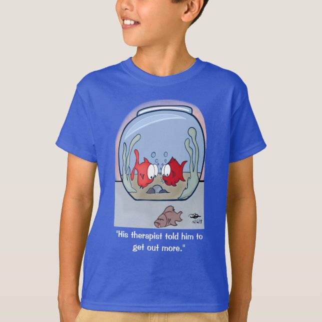 T - Shirt des "Funny Fish Story Boy" (Vorderseite)