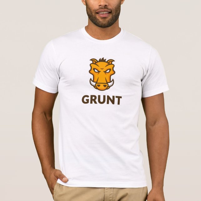 T - Shirt des Grunzen-JS (weiß) (Vorderseite)
