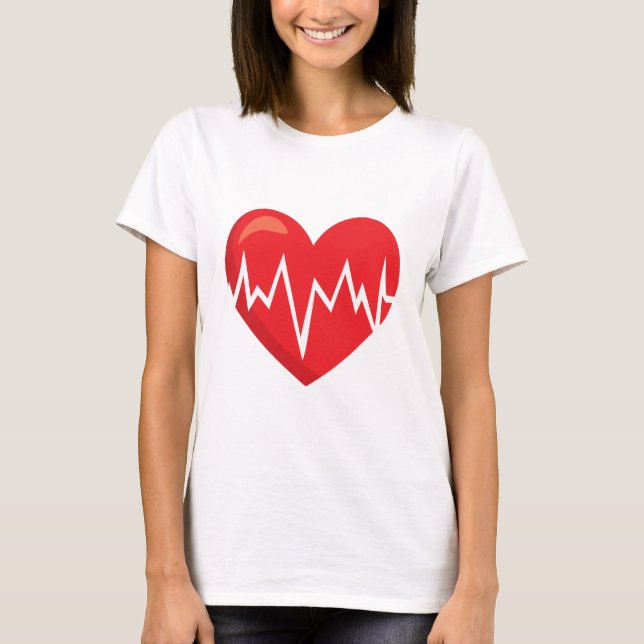 T - Shirt des Herzschlages Lässig (Vorderseite)