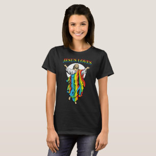 T - Shirt des Jesus-Liebe-Gay Pride-Regenbogens