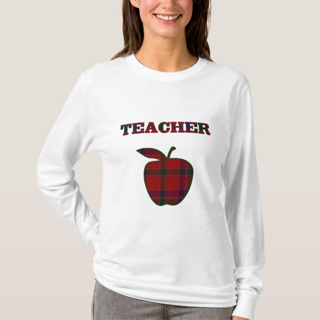 T - Shirt des karierten Apple-Lehrers (Vorderseite)