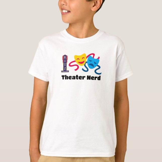 T-Shirt des Kid's Theater-Nerds (Vorderseite)