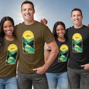 T - Shirt des Ozarks Missouri Landschaftsfischsees