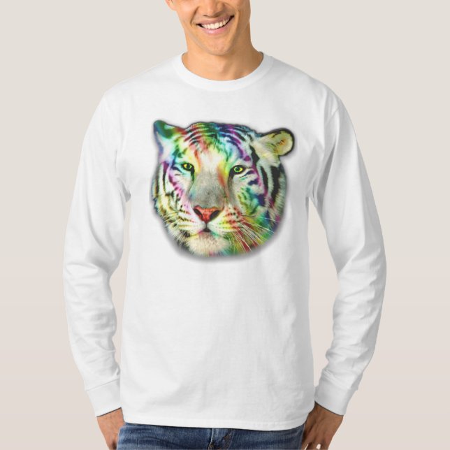 T-Shirt des Regenbogen-Tiger-L/S (Vorderseite)